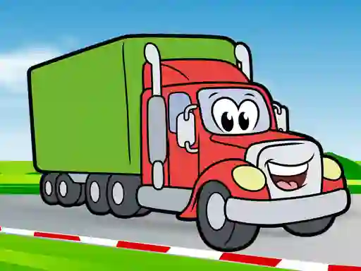 Gêm Happy Trucks Coloring ar-lein