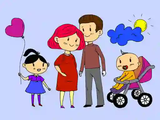 Gêm Happy Family Coloring Book ar-lein
