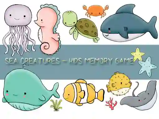 Gêm Kids Memory Sea Creatures ar-lein