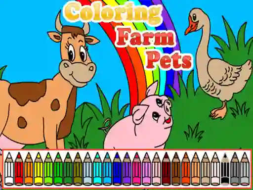 Gêm Coloring Farm Pets ar-lein