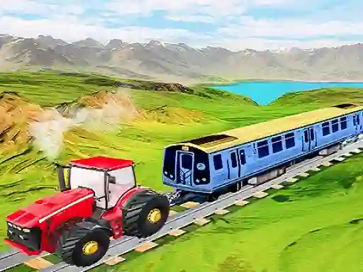 Gêm Chained tractor towing train ar-lein