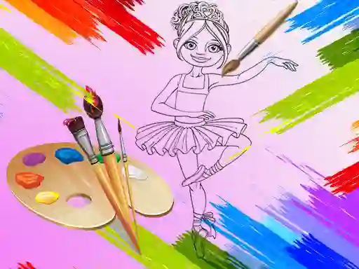 Gêm Little Ballerinas Coloring ar-lein