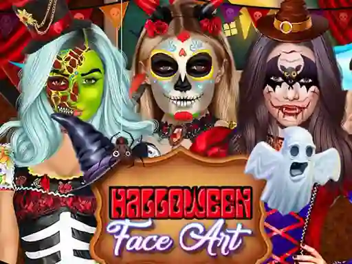Gêm Kylie Jenner Halloween Face Art ar-lein