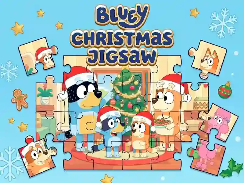 Gêm Bluey Christmas Jigsaw ar-lein