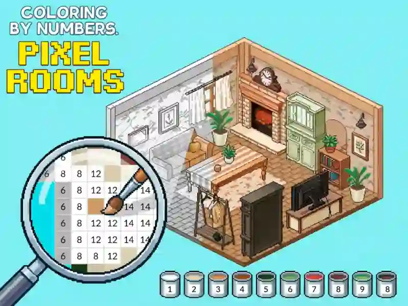 Gêm Coloring by Numbers Pixel Rooms ar-lein