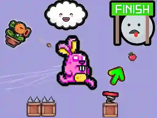 Gêm Cute Rabbit's Challenging Adventure ar-lein