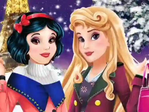 Gêm Aurora and Snow White Winter Fashion ar-lein