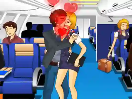 Gêm Air Hostess Kissing ar-lein
