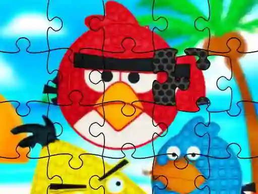 Gêm Funny Birds Pop It Jigsaw ar-lein