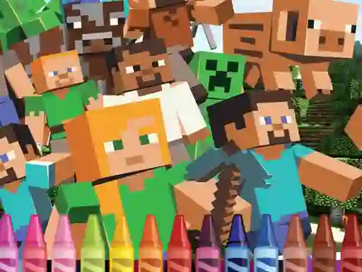 Gêm 4GameGround Minecraft Coloring ar-lein