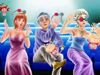 Gêm Ice Family Movie Night ar-lein