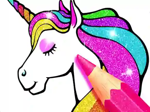 Gêm Unicorn Coloring Book Glitter ar-lein