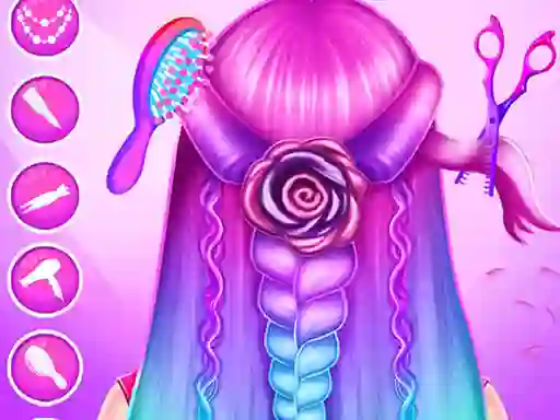 Gêm Braid Hair Salon Girls ar-lein