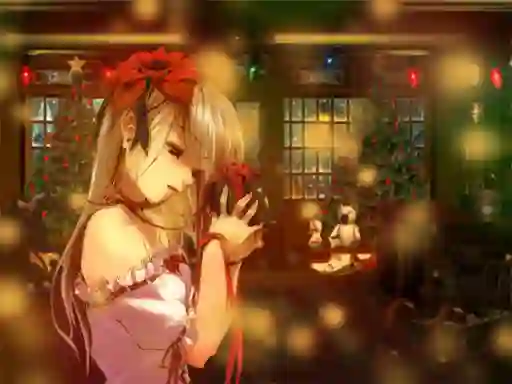 Gêm Anime Christmas Jigsaw Puzzle 2 ar-lein