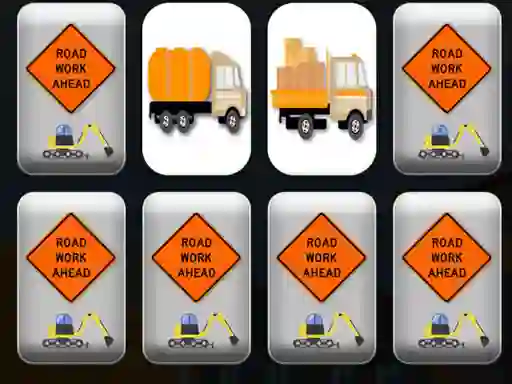 Gêm Work Trucks Memory ar-lein
