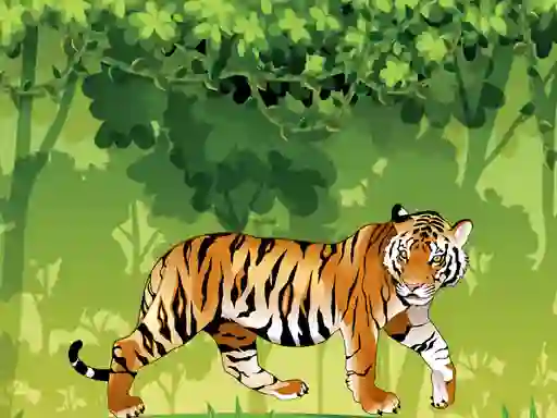 Gêm Angry Tiger Coloring ar-lein