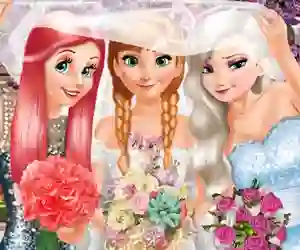 Gêm Bride and Bridesmaides Dress up ar-lein