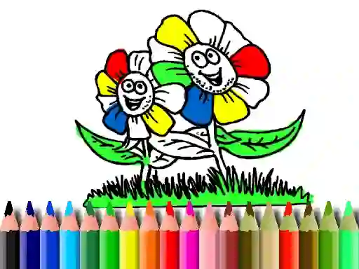 Gêm Back to School: Flowers Coloring ar-lein