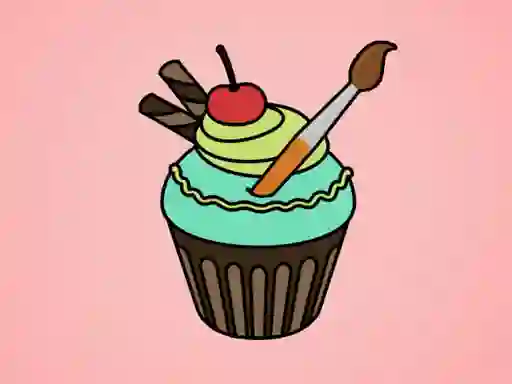Gêm Yummy Cupcake Coloring ar-lein