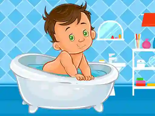 Gêm Baby Bath Jigsaw ar-lein