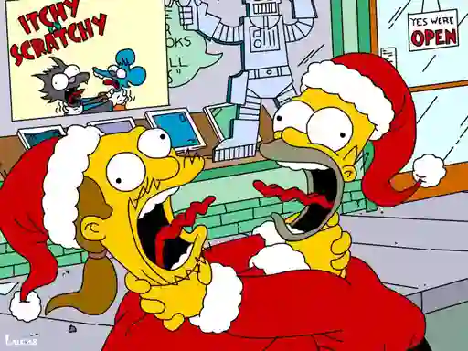 Gêm Simpsons Christmas Jigsaw Puzzle ar-lein