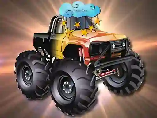 Gêm Cartoon Trucks Hidden Stars ar-lein