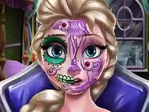 Gêm Elsa Scary Halloween Makeup ar-lein