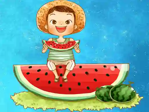 Gêm Watermelon and Drinks Puzzle ar-lein