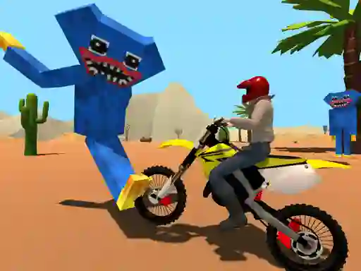 Gêm Motoracer vs Huggy ar-lein