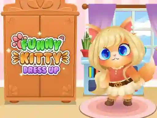 Gêm Funny Kitty Dress Up ar-lein