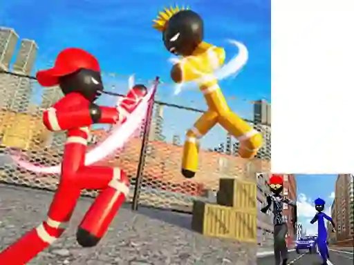 Gêm Stickman Police vs Gangsters Street Fight ar-lein