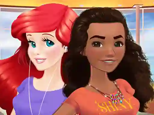Gêm Ariel and Moana Princess on Vacation ar-lein