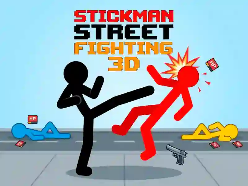 Gêm Stickman Street Fighting 3d ar-lein