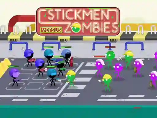 Gêm Stickmen Versus Zombies ar-lein