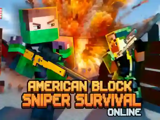 Gêm American Block Sniper Survival Online ar-lein
