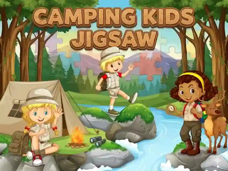 Gêm Camping kids jigsaw ar-lein
