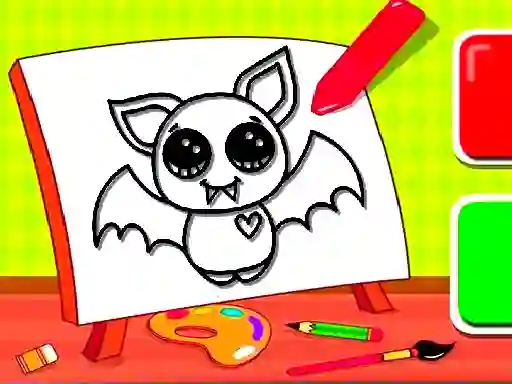 Gêm Easy Kids Coloring Bat ar-lein