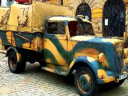 Gêm Army Trucks Jigsaw ar-lein