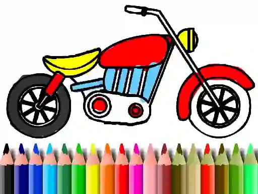 Gêm Back To School: Motorbike Coloring ar-lein