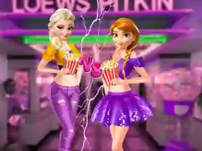 Gêm Ellie and Annie Movie Night ar-lein