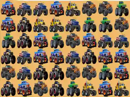 Gêm Monsters Trucks Match 3 ar-lein