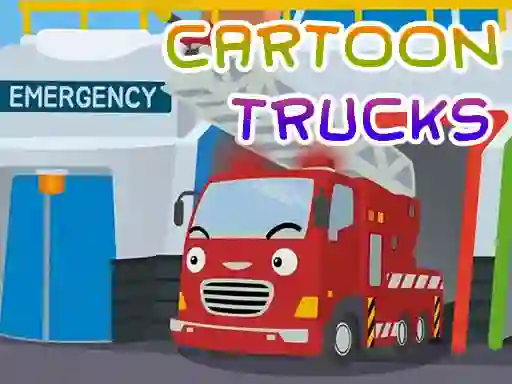 Gêm Cartoon Trucks Jigsaw ar-lein