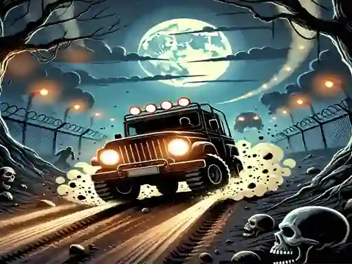 Gêm Racing Car Destroying Zombie ar-lein