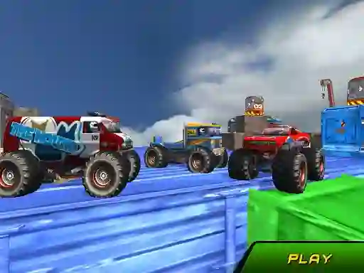 Gêm Monster Truck Stunts Sky Driving ar-lein