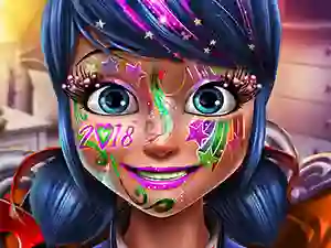 Gêm Dotted girl new year makeup ar-lein