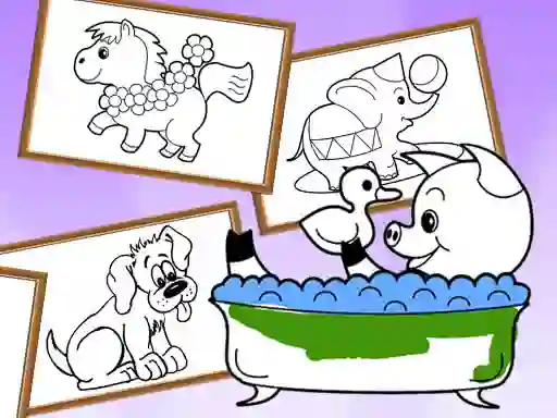 Gêm Cartoon Coloring for Kids Animals ar-lein