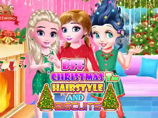 Gêm BFF Christmas Tree Hairstyle and Biscuits ar-lein