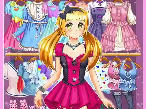 Gêm Anime Kawaii Dress Up ar-lein