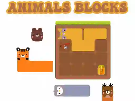 Gêm Animals Blocks ar-lein