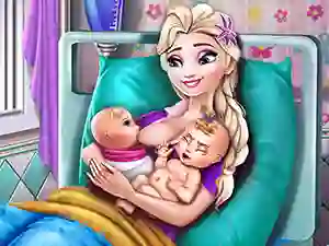 Gêm Ice Queen Twins Birth ar-lein